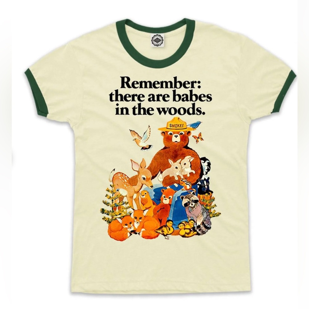 Smokey Bear Vintage "Babes In The Woods" Poster Men's Ringer Tee
